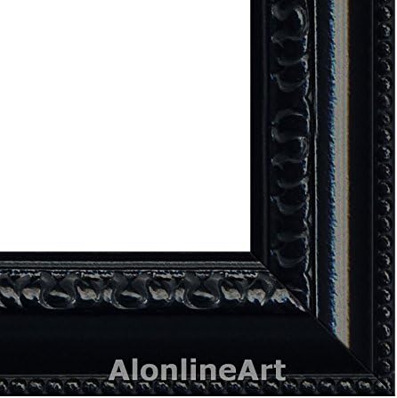 Alonline Art - Balloon Girl II מאת בנקסי | תמונה ממוסגרת שחורה מודפסת על בד כותנה, מחוברת ללוח הקצף |
